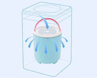 共享洗衣机的单向水流结构图